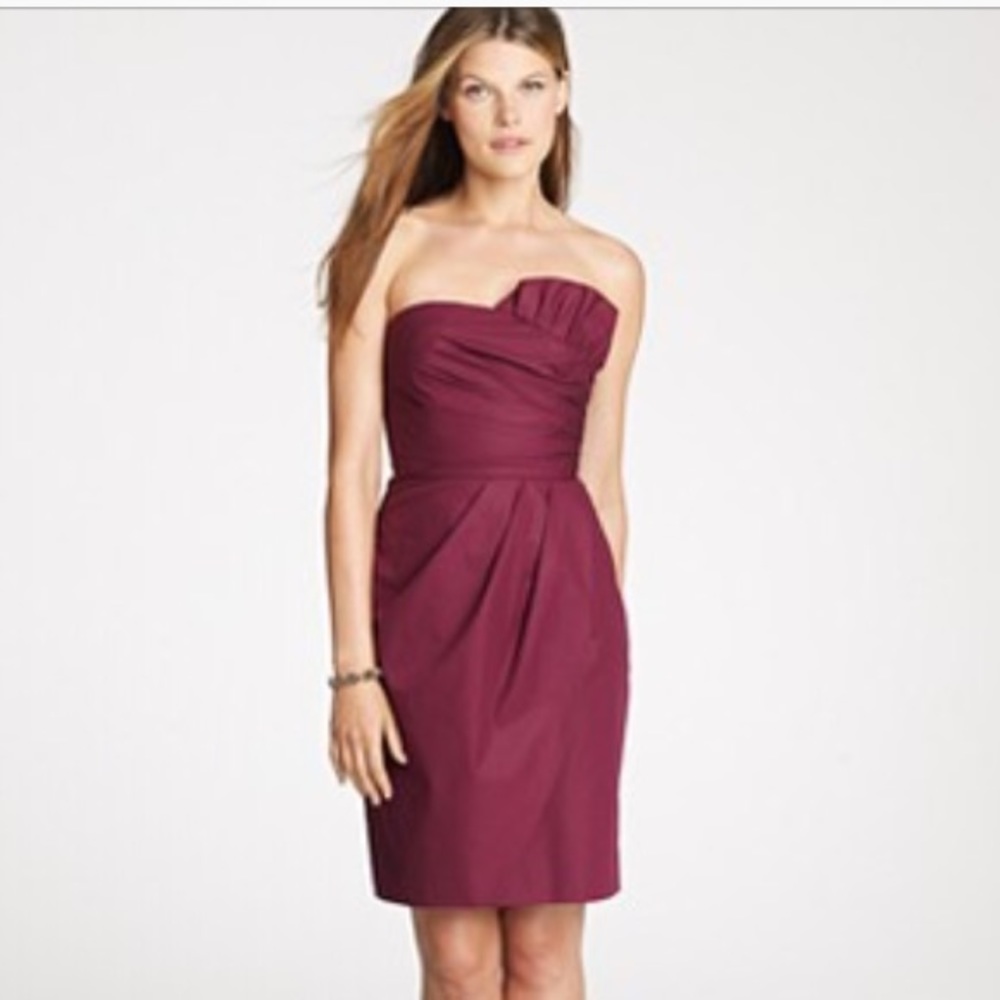 J. Crew Cotton Taffeta Gabby dress in Spiced Wine